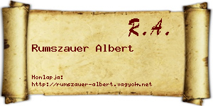 Rumszauer Albert névjegykártya